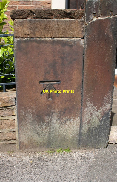 Photo 6"x4" Benchmark on post in wall outside #7 Arthur Street Penrith c2015