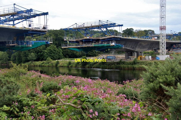 Photo 6"x4" Road bridge construction on the Dee at Inch of Culter Kirkton of Maryculter c2017