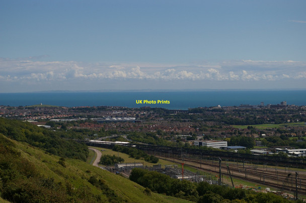 Photo 6"x4" View south-east from the viewpoint on Crete Road West Folkestone c2017