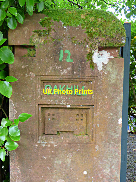 Photo 6"x4" Oakhill gatepost Skelmorlie c2017