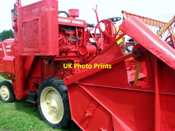 Photo 6"x4" 1950s Massey-Harris 735 combine harvester - detail Little London\/TG1823 c2017