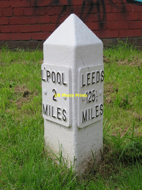 Photo 6"x4" 2 Mile milepost alongside the Leeds-Liverpool Canal Bootle\/SJ3394 c2017