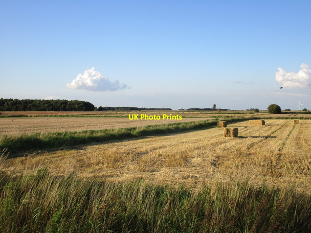 Photo 6"x4" Harvested fields, Crowle Common Crowle Hill c2017