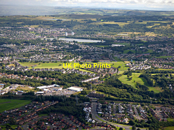 Photo 6"x4" Millarston and Stanely Reservoir from the air Johnstone\/NS4362 c2017