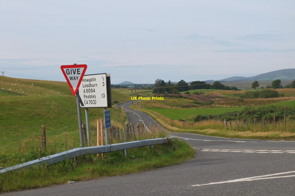 Photo 6"x4" Road junction near Howgate Penicuik c2017
