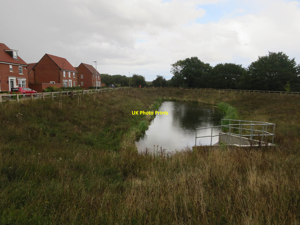 Photo 6"x4" Run off pond, Bure Meadows development Aylsham c2017
