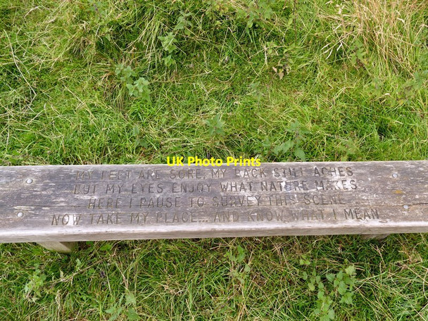 Photo 6"x4" Poem on a bench at Chinley Head Chinley Head c2017