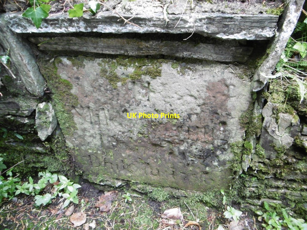 Photo 6"x4" Old Milestone plaque by the former A2, Governor's Bridge, Isle of Man Douglas\/SC3875 c2015