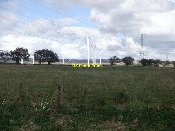 Photo 6"x4" Powerlines and turbines, Hareshaw Drumclog c2020