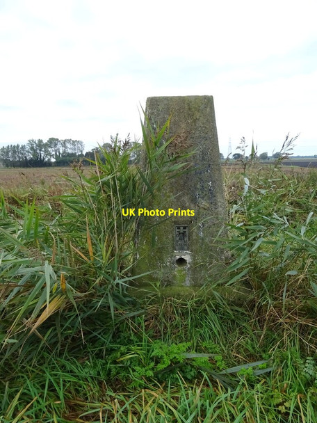 Photo 6"x4" Trig pillar on bank of Well Creek Nordelph c2020