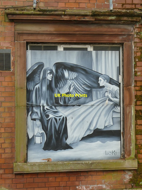 Photo 6"x4" Former Hartley's brewery, Ulverston - Loki artwork (1) Ulverston c2020