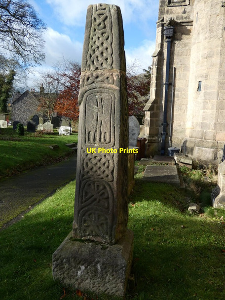 Photo 6"x4" Saxon Cross in Hope Churchyard, Derbyshire Aston\/SK1883 c2020