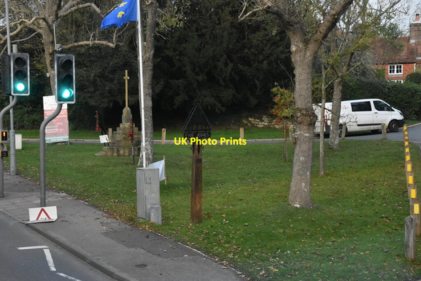 Photo 6"x4" Village sign, Five Ashes Poundford c2019