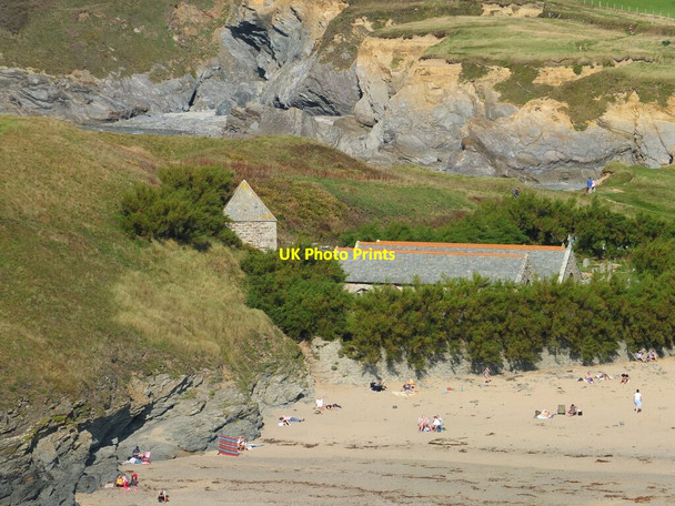 Photo 6"x4" St Winwallows from the cliffs South of Church Cove Cury c2020