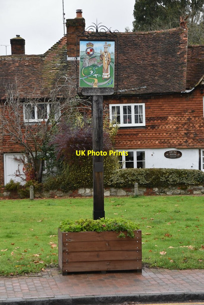 Photo 6"x4" Brasted Village Sign Brasted c2019