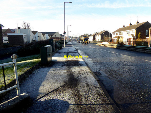 Photo 6"x4" Frosty footpath along Hospital Road, Campsie, Omagh Omagh c2021