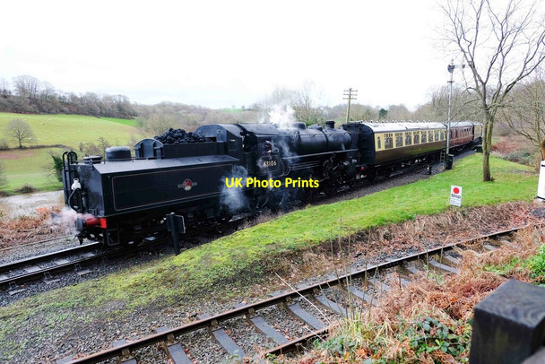 Photo 6"x4" LMS Ivatt Class 4 Mogul No. 43106 on the Severn Valley Railway at Highley, Shrops Highley\/SO7483 c2020