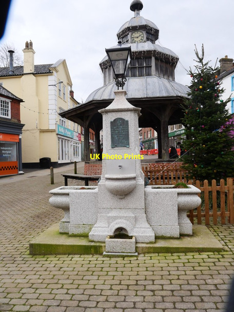 Photo 6"x4" Drinking Fountain with Plaque North Walsham c2021