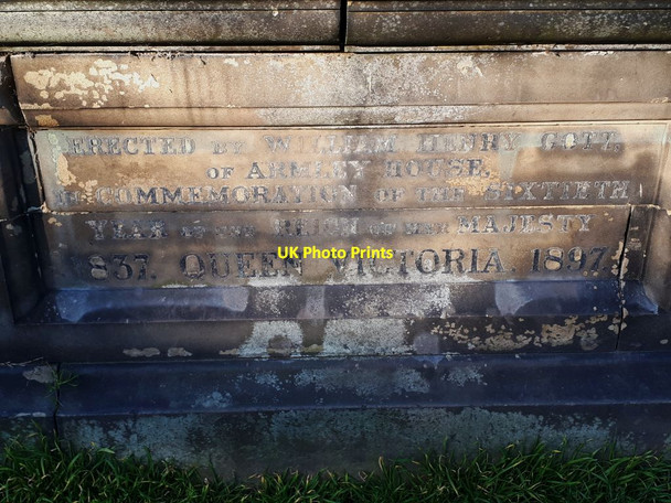 Photo 6"x4" Inscription on the Jubilee fountain in Armley Park Armley c2021