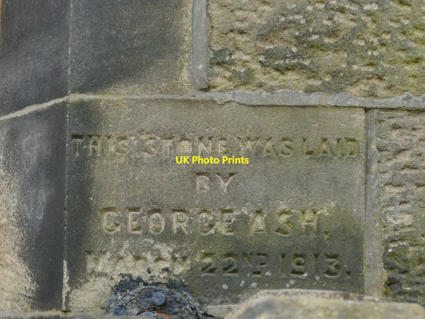 Photo 6"x4" Former Sunday school building on Quakers Lane - datestone Yeadon c2021