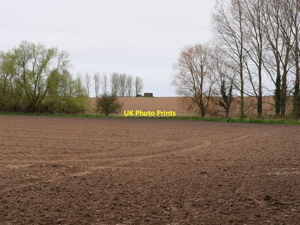 Photo 6"x4" Arable view with Pillbox North Walsham c2021