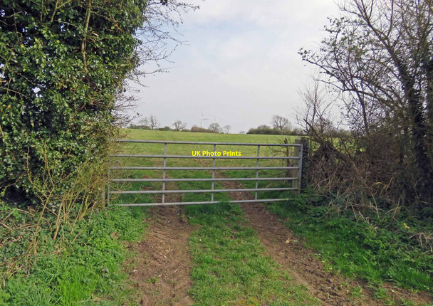 Photo 6"x4" Entrance to field on east side of public  bridleway Dunton Bassett c2021