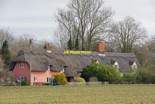 Photo 6"x4" A Thatched Terrace in Castle Camps Castle Camps c2021