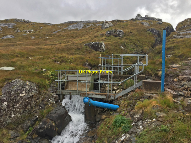 Photo 6"x4" Dam and abstraction sluice on the Allt Slugan a' Choilich Kinloch\/NM4099 c2017