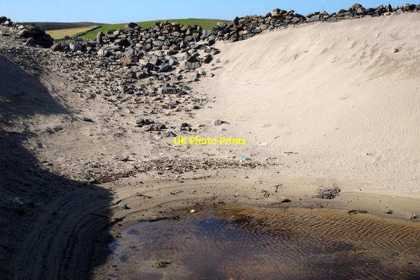 Photo 6"x4" The wall in the dune at Lund Underhoull c2017