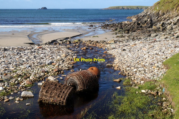 Photo 6"x4" Burn of Vinstrick on Lund beach Underhoull c2017