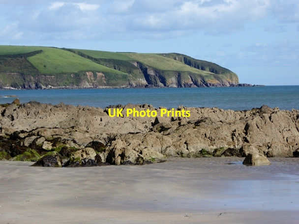 Photo 6"x4" Coastal rocks on Clonea Strand Ballinroad c2017