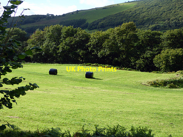 Photo 6"x4" Pasture and bales in Cwm Rheidol Aberffrwd\/SN6878 c2017