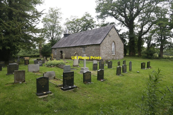 Photo 6"x4" Church & Churchyard Llanfihangel-helygen c2017