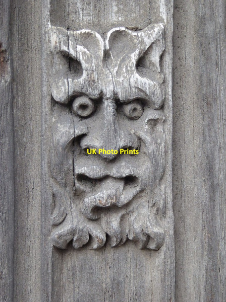 Photo 6"x4" Detail on the door to Cross House Tewkesbury c2017