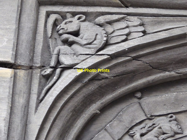 Photo 6"x4" Detail in the door frame of Cross House Tewkesbury c2017