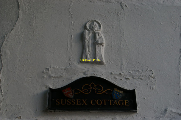 Photo 6"x4" Saffron Walden: name-plaque on Sussex Cottage, Museum Street Saffron Walden c2015