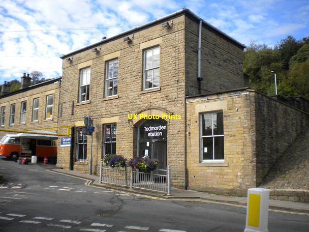 Photo 6"x4" Todmorden railway station entrance Todmorden c2017