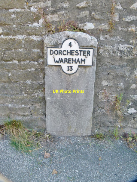 Photo 6"x4" Old Milestone by the A352, Broadmayne Broadmayne c2017