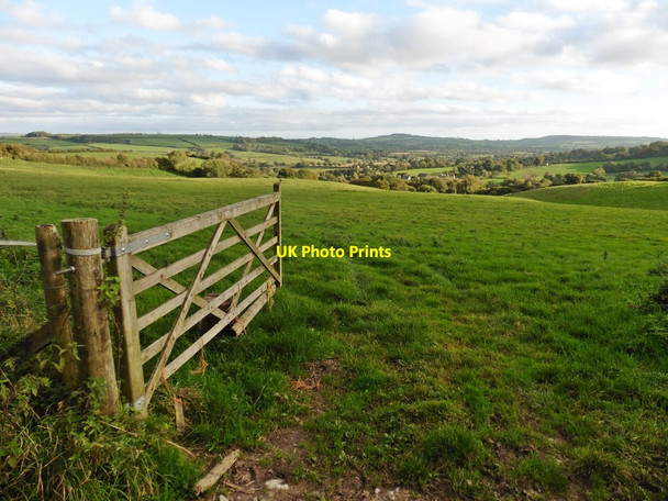 Photo 6"x4" Fields above Woolminstone Coombe\/ST4009 c2017