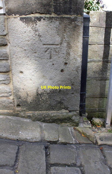 Photo 6"x4" Benchmark on #2 Town Gate Hebden Bridge c2017