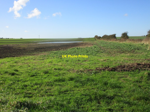 Photo 6"x4" Wet field near Skipsea Skipsea Brough c2017