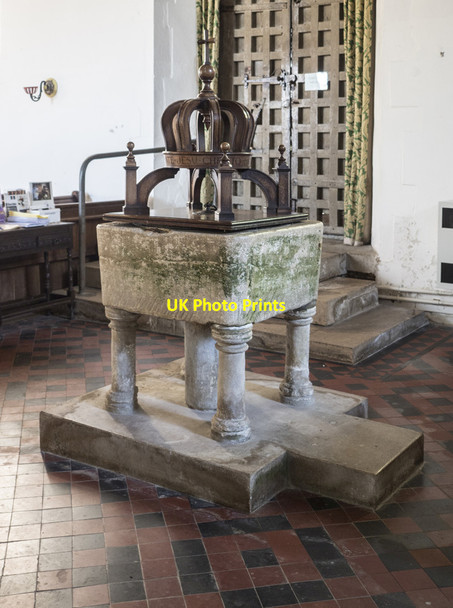 Photo 6"x4" St Mary, Thorpe Morieux - Font Thorpe Morieux c2017