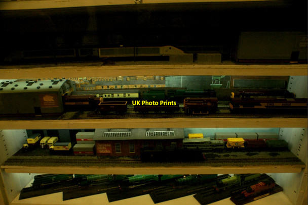 Photo 6"x4" View of models of a Eurostar, goods yards and a steam engine in the Walthamstow Pump House Museum Walthamstow c2017