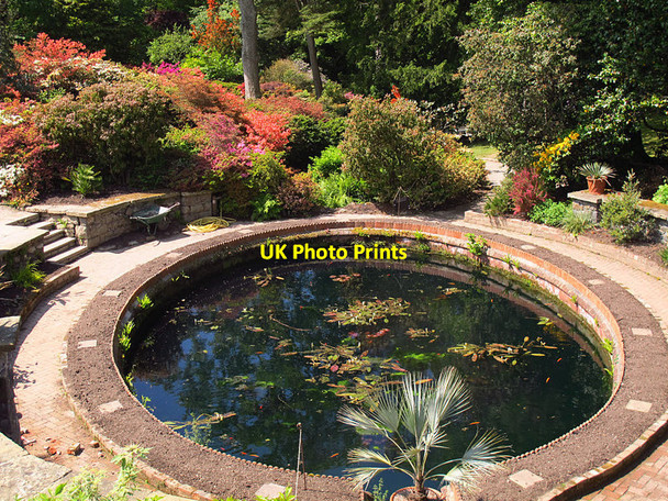 Photo 6"x4" Bodnant Garden: elliptical pool Brymbo\/SH8071 c2017