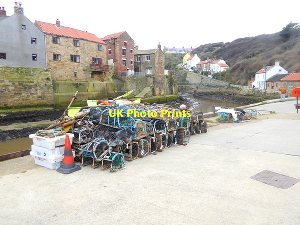 Photo 6"x4" Lobster pots on the quayside Staithes c2017