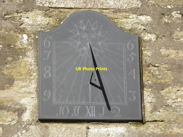 Photo 6"x4" Sundial on Illogan church Redruth c2017