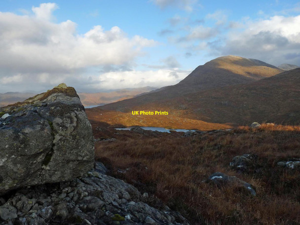 Photo 6"x4" Rock above Lochan na Cruaiche, Inverness-shire Roshven c2017