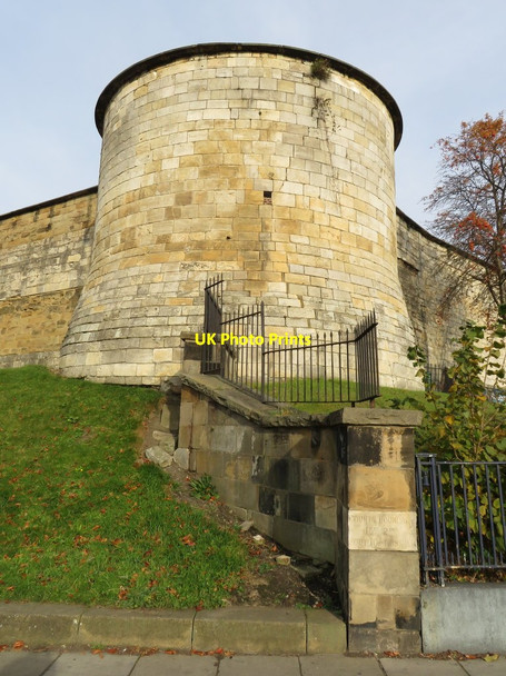 Photo 6"x4" South Tower of York Castle wall and a boundary stone York\/SE5951 c2017