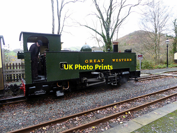 Photo 6"x4" Locomotive No.8 pauses briefly at Aberffrwd for token exchange Aberffrwd\/SN6878 c2017