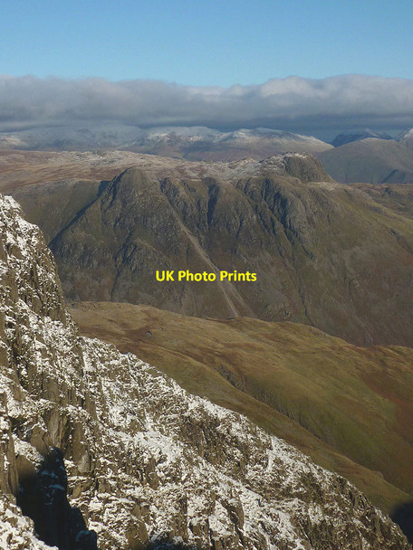 Photo 6"x4" The Langdale Pikes from Long Top, Crinkle Crags Langdale Pikes c2017